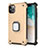Custodia Silicone e Plastica Opaca Cover con Magnetico Supporto Z01 per Apple iPhone 11 Pro Oro