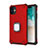 Custodia Silicone e Plastica Opaca Cover con Magnetico Supporto Z01 per Apple iPhone 11 Rosso