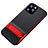 Custodia Silicone e Plastica Opaca Cover con Supporto A01 per Apple iPhone 11 Pro Max Rosso