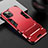 Custodia Silicone e Plastica Opaca Cover con Supporto A01 per Apple iPhone 14 Pro Rosso