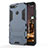 Custodia Silicone e Plastica Opaca Cover con Supporto A01 per Huawei Enjoy 8e Blu