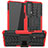 Custodia Silicone e Plastica Opaca Cover con Supporto A01 per Motorola Moto Edge 20 5G Rosso