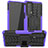 Custodia Silicone e Plastica Opaca Cover con Supporto A01 per Motorola Moto Edge Lite 5G Viola