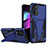 Custodia Silicone e Plastica Opaca Cover con Supporto A01 per Motorola Moto G 5G (2022) Blu