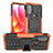 Custodia Silicone e Plastica Opaca Cover con Supporto A01 per Motorola Moto G Power (2022) Arancione