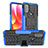 Custodia Silicone e Plastica Opaca Cover con Supporto A01 per Motorola Moto G Power (2022) Blu