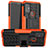Custodia Silicone e Plastica Opaca Cover con Supporto A01 per Motorola Moto G10 Power Arancione