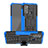 Custodia Silicone e Plastica Opaca Cover con Supporto A01 per Motorola Moto G40 Fusion Blu