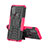 Custodia Silicone e Plastica Opaca Cover con Supporto A01 per Motorola Moto G50 Rosa Caldo