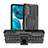 Custodia Silicone e Plastica Opaca Cover con Supporto A01 per Motorola MOTO G52 Nero