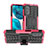Custodia Silicone e Plastica Opaca Cover con Supporto A01 per Motorola MOTO G52 Rosa Caldo