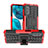 Custodia Silicone e Plastica Opaca Cover con Supporto A01 per Motorola MOTO G52 Rosso