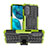 Custodia Silicone e Plastica Opaca Cover con Supporto A01 per Motorola MOTO G52 Verde