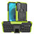Custodia Silicone e Plastica Opaca Cover con Supporto A01 per Motorola Moto G71 5G Verde