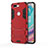 Custodia Silicone e Plastica Opaca Cover con Supporto A01 per OnePlus 5T A5010 Rosso