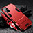 Custodia Silicone e Plastica Opaca Cover con Supporto A01 per OnePlus 8T 5G Rosso