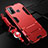 Custodia Silicone e Plastica Opaca Cover con Supporto A01 per Oppo A32 Rosso