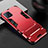 Custodia Silicone e Plastica Opaca Cover con Supporto A01 per Oppo A73 5G Rosso