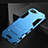 Custodia Silicone e Plastica Opaca Cover con Supporto A01 per Oppo R17 Neo Blu