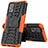 Custodia Silicone e Plastica Opaca Cover con Supporto A01 per Realme 7 Pro Arancione