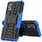 Custodia Silicone e Plastica Opaca Cover con Supporto A01 per Realme 7 Pro Blu