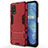 Custodia Silicone e Plastica Opaca Cover con Supporto A01 per Realme V5 5G Rosso