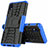 Custodia Silicone e Plastica Opaca Cover con Supporto A01 per Samsung Galaxy A01 Core Blu