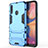 Custodia Silicone e Plastica Opaca Cover con Supporto A01 per Samsung Galaxy A20s Cielo Blu