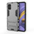 Custodia Silicone e Plastica Opaca Cover con Supporto A01 per Samsung Galaxy M40S Grigio