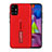 Custodia Silicone e Plastica Opaca Cover con Supporto A01 per Samsung Galaxy M51 Rosso