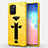 Custodia Silicone e Plastica Opaca Cover con Supporto A01 per Samsung Galaxy S10 Lite Giallo
