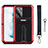 Custodia Silicone e Plastica Opaca Cover con Supporto A01 per Samsung Galaxy S21 5G Rosso