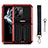 Custodia Silicone e Plastica Opaca Cover con Supporto A01 per Samsung Galaxy S23 Ultra 5G Rosso