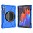 Custodia Silicone e Plastica Opaca Cover con Supporto A01 per Samsung Galaxy Tab S7 11 Wi-Fi SM-T870 Blu