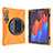 Custodia Silicone e Plastica Opaca Cover con Supporto A01 per Samsung Galaxy Tab S7 4G 11 SM-T875 Arancione