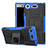 Custodia Silicone e Plastica Opaca Cover con Supporto A01 per Sony Xperia XZ1 Compact Blu