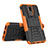 Custodia Silicone e Plastica Opaca Cover con Supporto A02 per Huawei Mate 10 Lite Arancione