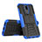 Custodia Silicone e Plastica Opaca Cover con Supporto A02 per Huawei Mate 10 Lite Blu