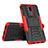 Custodia Silicone e Plastica Opaca Cover con Supporto A02 per Huawei Mate 10 Lite Rosso