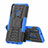 Custodia Silicone e Plastica Opaca Cover con Supporto A02 per Huawei P40 Lite E Blu