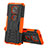 Custodia Silicone e Plastica Opaca Cover con Supporto A02 per Motorola Moto G Power (2021) Arancione