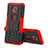Custodia Silicone e Plastica Opaca Cover con Supporto A02 per Motorola Moto G Power (2021) Rosso