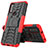 Custodia Silicone e Plastica Opaca Cover con Supporto A02 per Motorola Moto G Pure Rosso