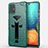 Custodia Silicone e Plastica Opaca Cover con Supporto A02 per Samsung Galaxy A71 5G Verde