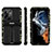 Custodia Silicone e Plastica Opaca Cover con Supporto A02 per Samsung Galaxy S22 Ultra 5G Multicolore