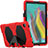 Custodia Silicone e Plastica Opaca Cover con Supporto A02 per Samsung Galaxy Tab S5e 4G 10.5 SM-T725 Rosso