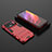 Custodia Silicone e Plastica Opaca Cover con Supporto A02 per Xiaomi Mi 11 Ultra 5G Rosso