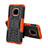 Custodia Silicone e Plastica Opaca Cover con Supporto A03 per Huawei Mate 20 Pro Arancione
