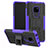 Custodia Silicone e Plastica Opaca Cover con Supporto A03 per Huawei Mate 20 Viola