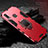 Custodia Silicone e Plastica Opaca Cover con Supporto A03 per Huawei P20 Lite Rosso